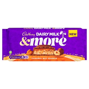 Cadbury Dairy Milk & More Caramel Nut Crunch Chocolate Bar 200g
