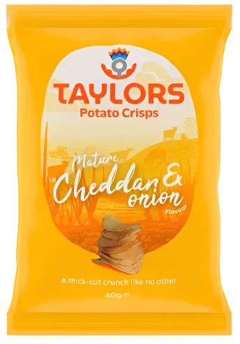 British Crisps - Taylors Mature Cheddar & Onion Potato Crisps