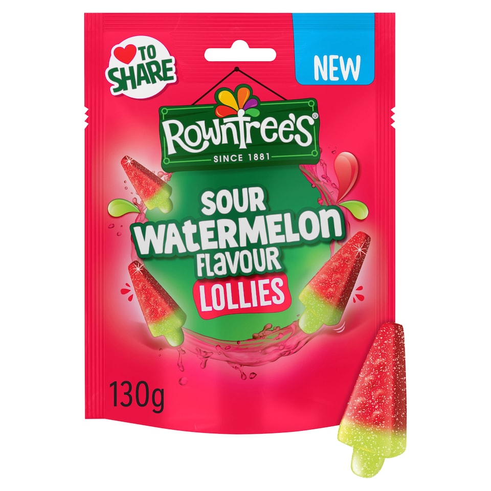 Rowntrees Sour Watermelon Lollies 130g